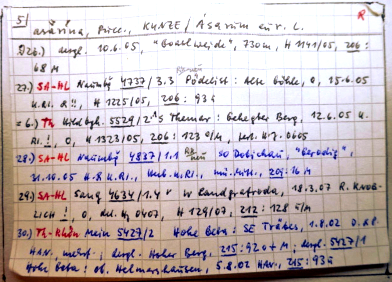 Eine der rd. 30.000 handschriftlichen Karteikarten im Format DIN A7. Bild: Martin Schmidt