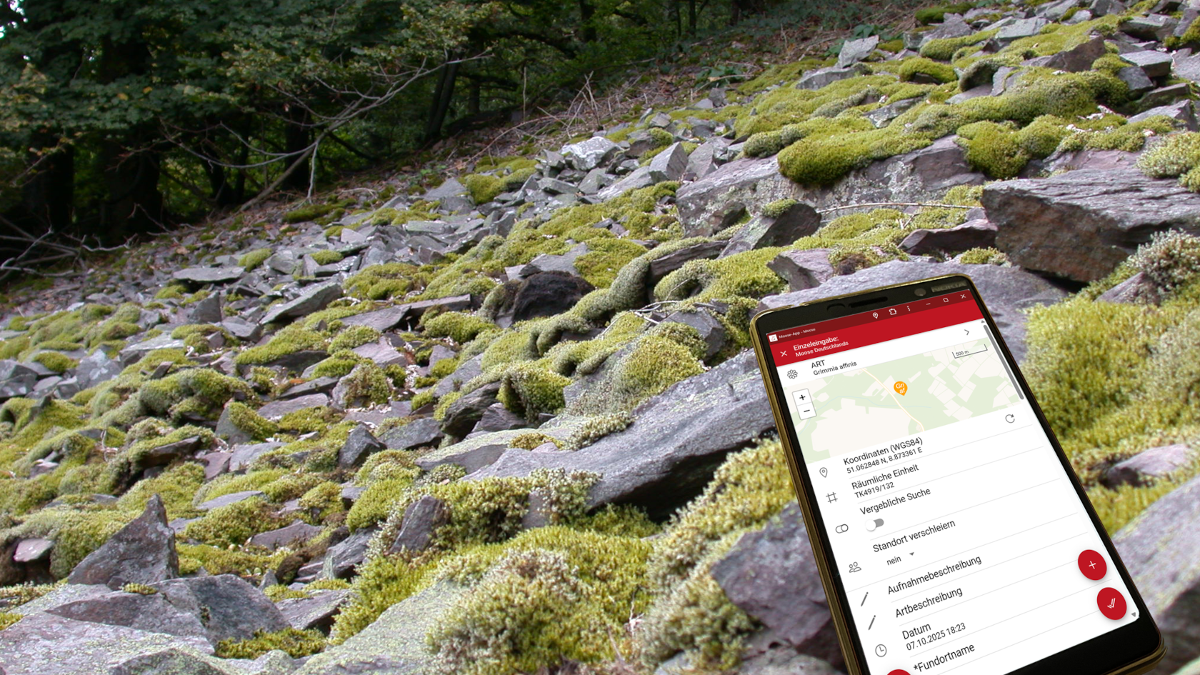 Die neuen Apps erleichtern das Kartieren im Gelände. Foto: RLZ